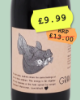 natural red wine with pig on the label